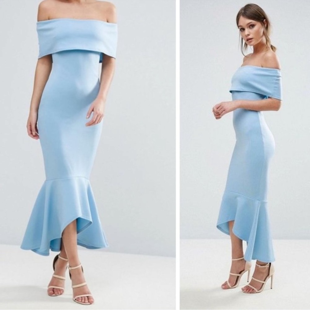 Asos Peplum Off the Shoulder Dress - Size 2